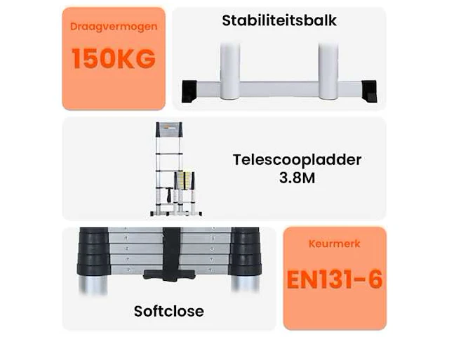 Telescoop ladder 3.8 - afbeelding 3 van  6