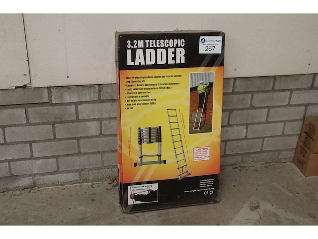 Telescoopladder 3.2m in doos nieuw - afbeelding 1 van  1