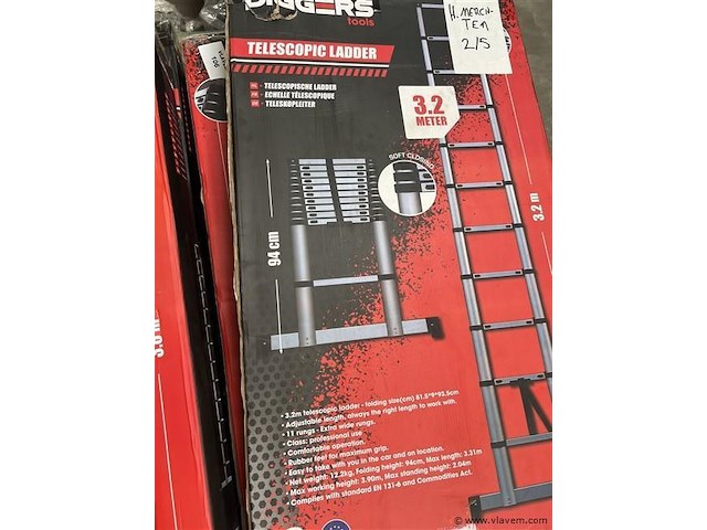 Telescopische ladder, 3.2 meter - afbeelding 1 van  1