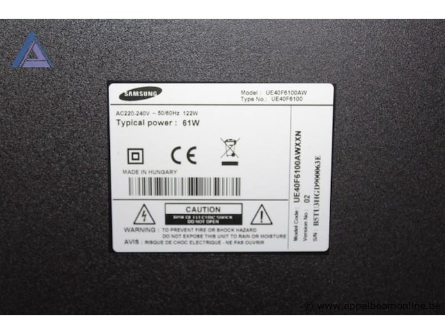 Televisie, samsung, ue40f6100aw, 61w, werking niet gekend - afbeelding 2 van  2