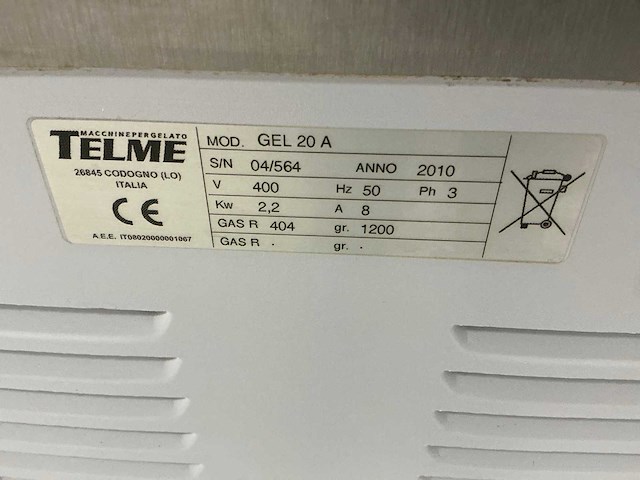 Telme gel20a ijsmachine - afbeelding 9 van  9