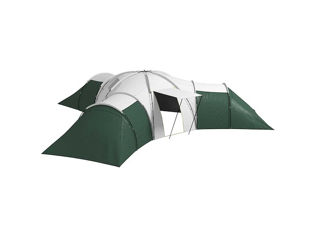 Tent voor 6-9 personen met slaapkamers en woonkamer, accessoires inbegrepen, groen - afbeelding 3 van  8