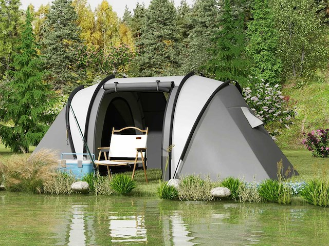 Tente de camping familiale 4-5 personnes avec 2 chambres 3 fenêtre - afbeelding 1 van  8