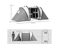 Tente de camping familiale 4-5 personnes avec 2 chambres 3 fenêtre - afbeelding 4 van  8