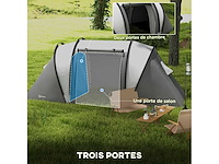 Tente de camping familiale 4-5 personnes avec 2 chambres 3 fenêtre - afbeelding 6 van  8