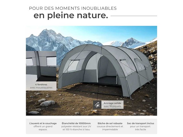 Tente de camping familiale spacieuse - afbeelding 4 van  8