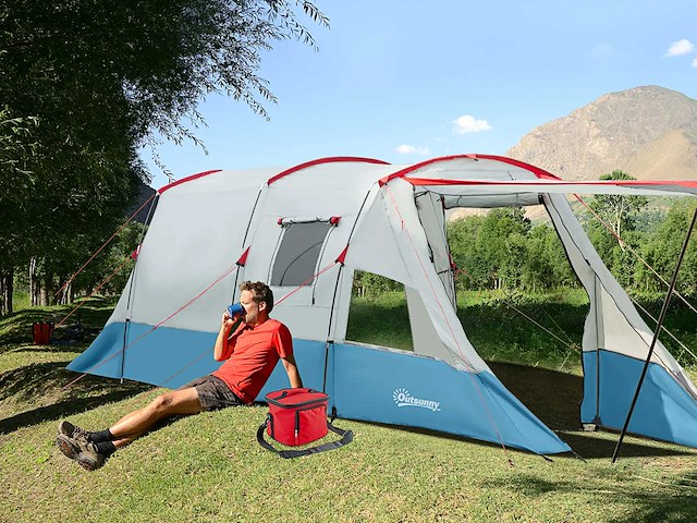 Tente tunnel 6-8 personnes, tente de camping avec chambre - afbeelding 1 van  7