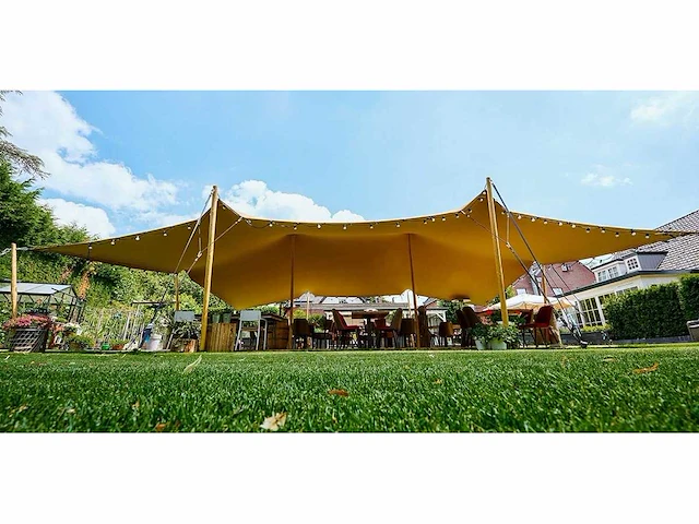 Tentickle stretchtent van 9x6 meter, compleet met palen en bevestigingsmateriaal - afbeelding 2 van  7