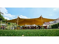 Tentickle stretchtent van 9x6 meter, compleet met palen en bevestigingsmateriaal - afbeelding 2 van  7