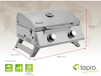 Tepro chicago tafelgasgrill, 2 branders - afbeelding 7 van  7