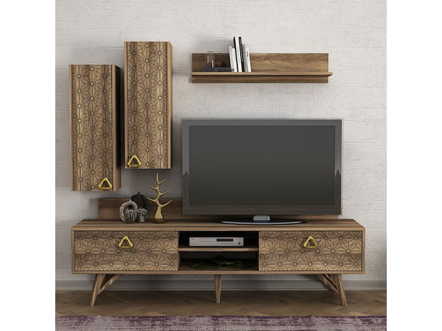 Tera home tv-meubel 180cm breedte notenhout - afbeelding 1 van  7
