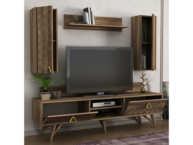 Tera home tv-meubel 180cm breedte notenhout - afbeelding 3 van  7