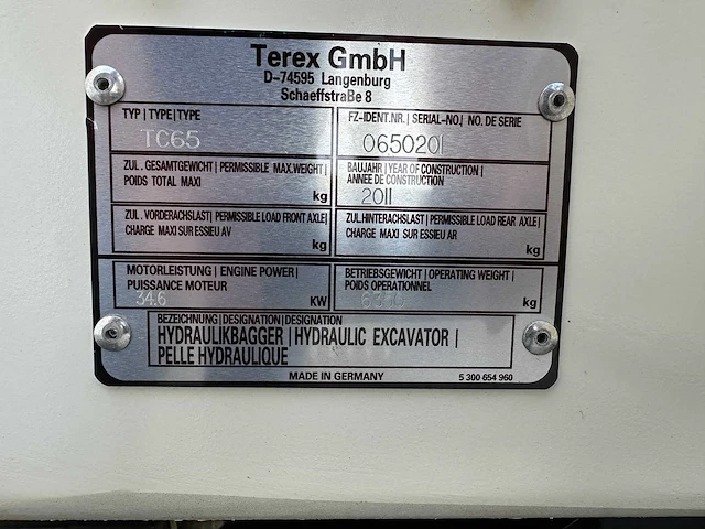 Terex - 2011 - tc65 - midigraafmachine - afbeelding 38 van  43