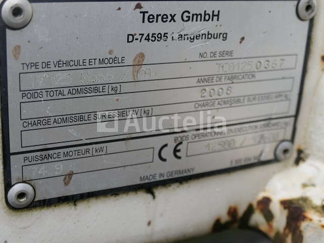 Terex tc 125mono/ga mini graafmachine - afbeelding 22 van  25