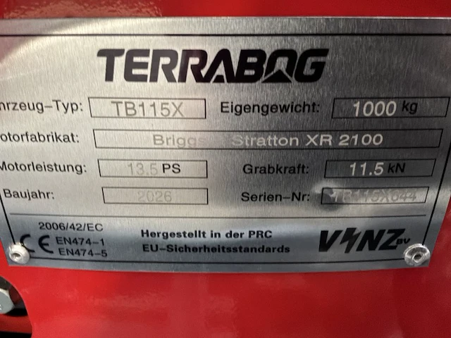 Terrabog tb115x rupsgraafmachine - afbeelding 32 van  38