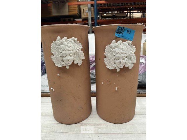 Terracotta potten met engel - afbeelding 1 van  3