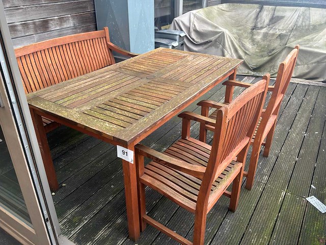 Terrastafel met bank en 2 stoelen - afbeelding 1 van  4