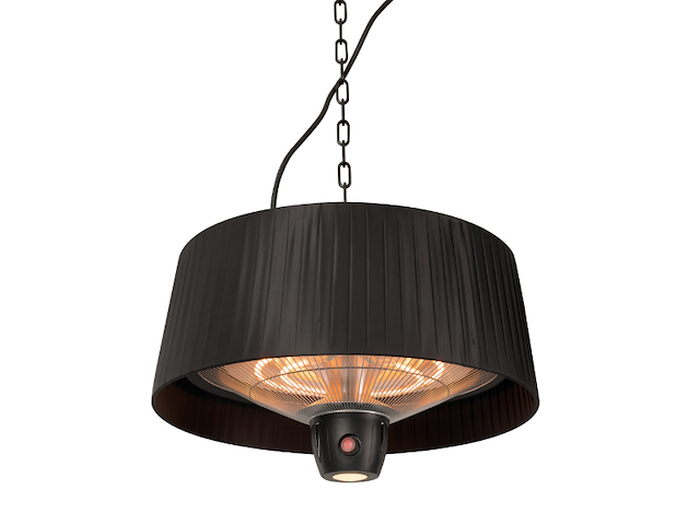 Terrasverwarmer met verlichting alix 50cm hangend - zwart - afbeelding 1 van  6