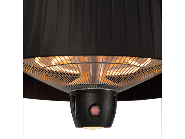 Terrasverwarmer met verlichting alix 50cm hangend - zwart - afbeelding 2 van  6