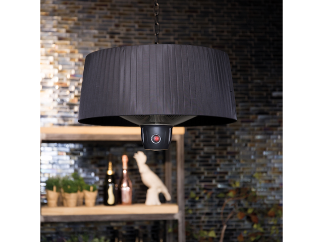 Terrasverwarmer met verlichting alix 50cm hangend - zwart - afbeelding 5 van  6
