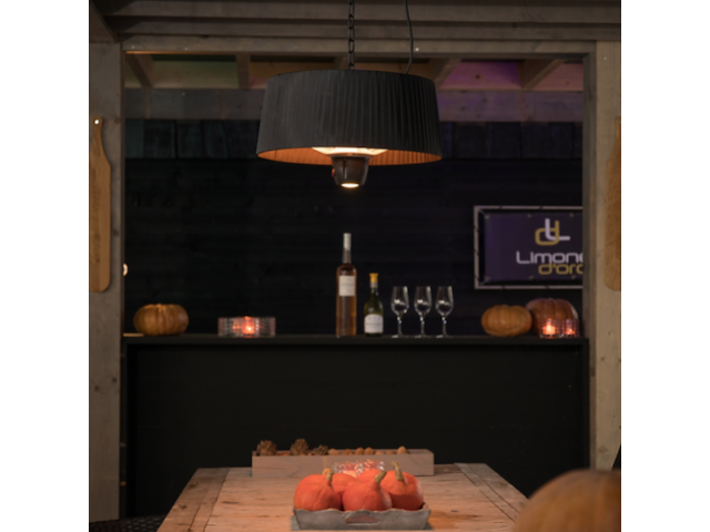 Terrasverwarmer met verlichting alix 50cm hangend - zwart - afbeelding 6 van  6