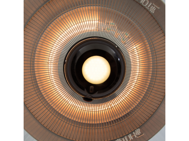 Terrasverwarmer met verlichting alix 74cm hangend - wit - afbeelding 2 van  5