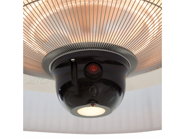Terrasverwarmer met verlichting alix 74cm hangend - wit - afbeelding 3 van  5