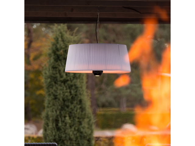 Terrasverwarmer met verlichting alix 74cm hangend - wit - afbeelding 5 van  5