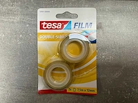 Tesa film 2x rol dubbele zijdige plakband 7,5 m x 12 mm (36x) - afbeelding 2 van  3