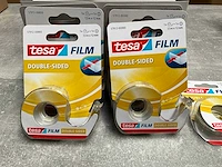 Tesa film dubbele zijdige plakband transparant 7,5 m x 12 mm op houder (67x) - afbeelding 3 van  5