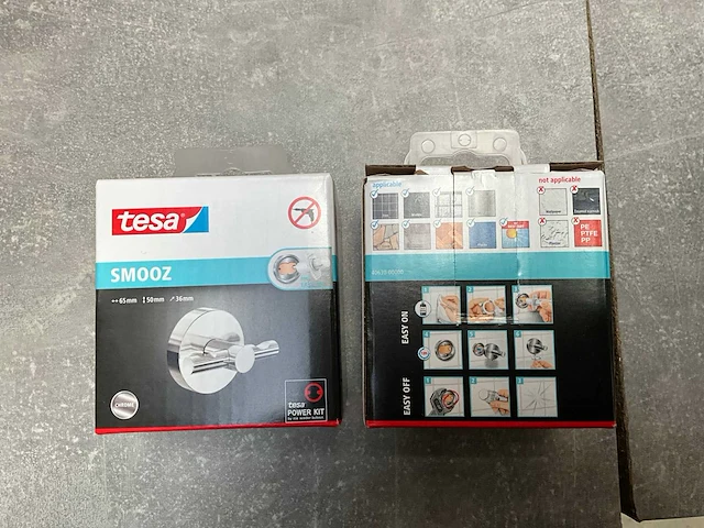 Tesa smooz easy on/easy off dubbele handdoek haak (17x) - afbeelding 3 van  4