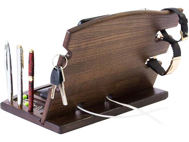 Teslyar dubbel houten docking station - afbeelding 2 van  5