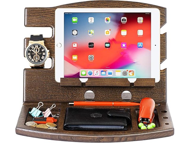 Teslyar dubbel houten docking station - afbeelding 5 van  5