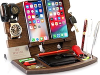 Teslyar dubbel houten docking station - afbeelding 1 van  5