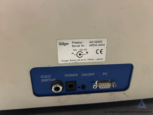 Testapparaat ademluchtbescherming dräger prestor ag02000, serienummer arda-0004. werking niet gekend. - afbeelding 2 van  2