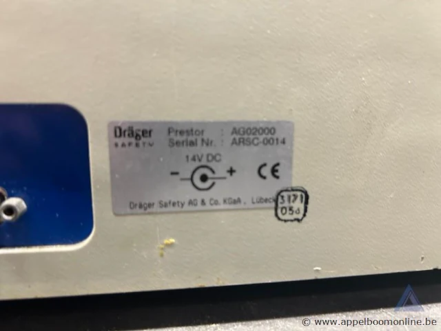 Testapparaat ademluchtbescherming dräger prestor ag02000, serienummer arsc-0014. werking niet gekend. - afbeelding 2 van  2