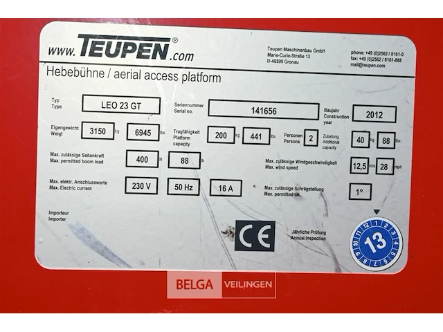 Teupen leo 23gt spiderhoogwerker + aanhangwagen - afbeelding 6 van  32