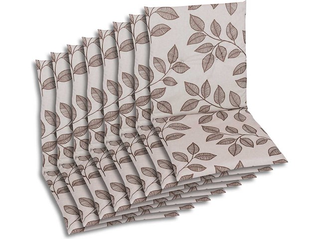 Textiel, laagrug stoelkussen, set van 8, kleur: bruin-beige - afbeelding 1 van  4
