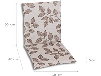 Textiel, laagrug stoelkussen, set van 8, kleur: bruin-beige - afbeelding 2 van  4