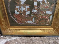 Thais werk op zijde achter glas - afbeelding 3 van  4
