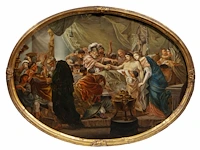 The death of germanicus, rossica painter after the original composition by heinrich friedrich füger (1751-1818), oil on panel with sponki joints 52 x 70 cm. (20.46 x 27.55 in.), frame: 55 x 73 cm. (21.64 x 28.73 in.) - afbeelding 2 van  7