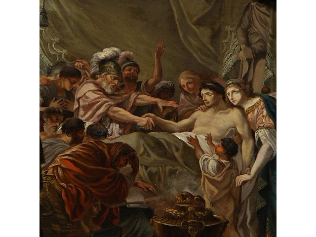 The death of germanicus, rossica painter after the original composition by heinrich friedrich füger (1751-1818), oil on panel with sponki joints 52 x 70 cm. (20.46 x 27.55 in.), frame: 55 x 73 cm. (21.64 x 28.73 in.) - afbeelding 5 van  7