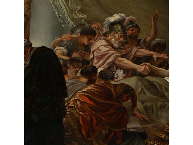 The death of germanicus, rossica painter after the original composition by heinrich friedrich füger (1751-1818), oil on panel with sponki joints 52 x 70 cm. (20.46 x 27.55 in.), frame: 55 x 73 cm. (21.64 x 28.73 in.) - afbeelding 6 van  7