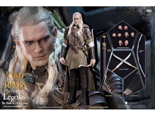 The lord of the rings - asmus toys - legolas bij helm's deep - 1:6 schaalfiguur - 30 cm. - afbeelding 1 van  5