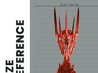 The lord of the rings - replica 1/1 sauron art mask standard edition figuur - 89 cm - afbeelding 8 van  8