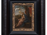 The 'madonna lactans' in a landscape, 17thc, oil on copper 21 x 15.5 cm. (8.26 x 6.09 in.), frame: 42.5 x 37 cm. (16.73 x 14.57 in.) - afbeelding 2 van  4