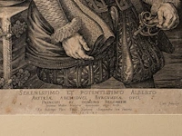 The portrait of albrecht of austria, archduke of burgundy, copper engraving by joannes muller after a painting by peter paul rubens 55 x 41 cm. (21.64 x 16.14 in.) - afbeelding 3 van  4