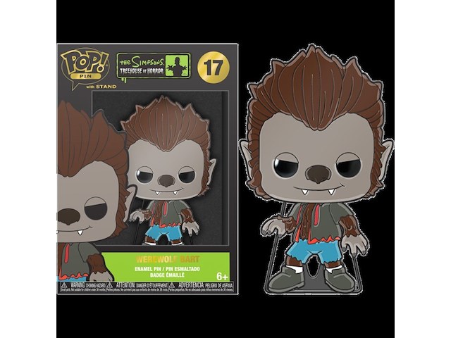 The simpsons - funko - werewolf bart - 10 cm. - emaille pop! - pin - afbeelding 1 van  4