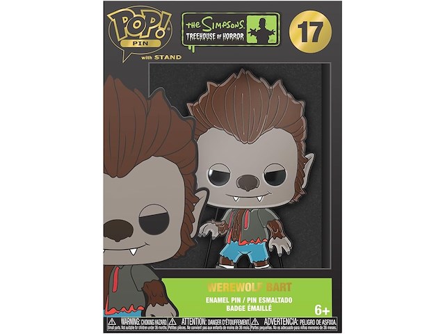 The simpsons - funko - werewolf bart - 10 cm. - emaille pop! - pin - afbeelding 4 van  4