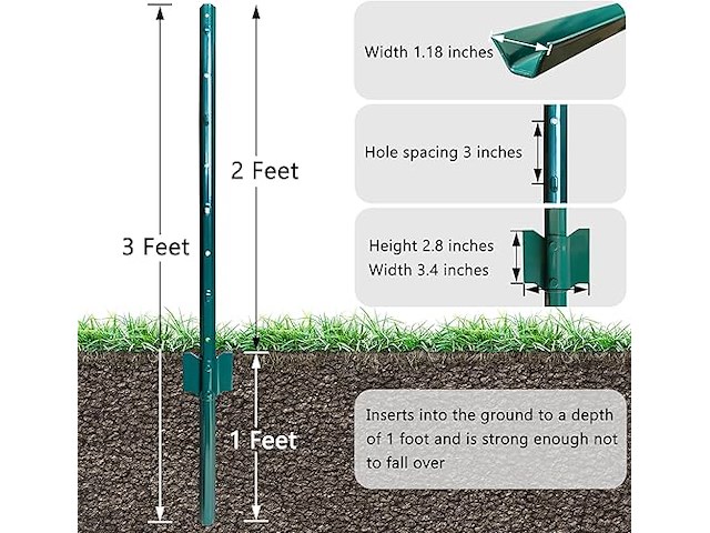 Thealyn omheiningspalen (91 cm) - afbeelding 2 van  2